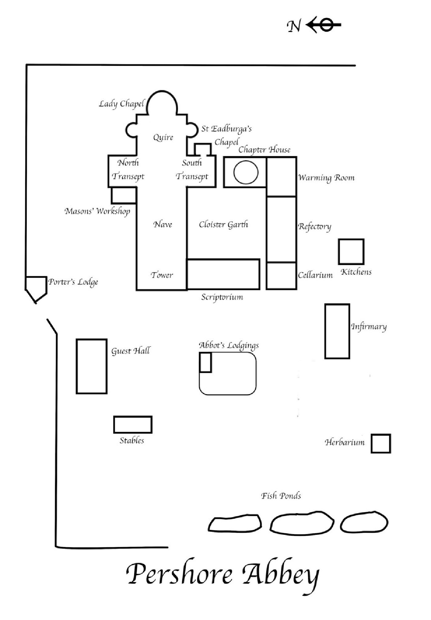 Plan of Pershore Abbey