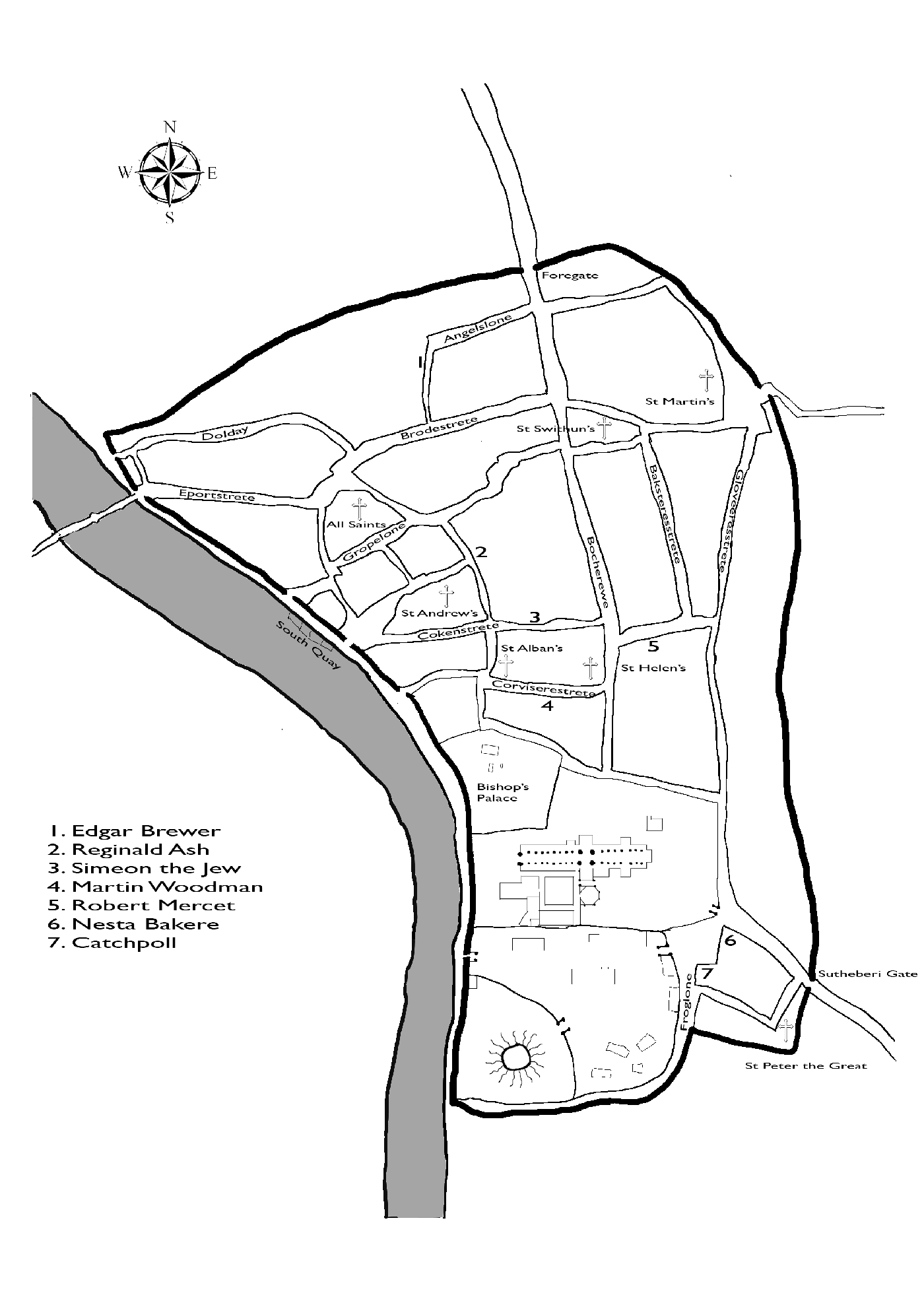 Plan of mediaeval Worcester